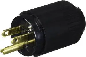 HUBBELL WIRING DEVICE-KELLEMS 515P Straight Blade Plug, 5-15P, 15 A, 125V AC, 2