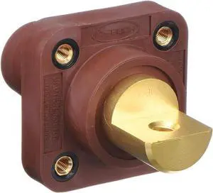 hubbell hblfrbbn single pole female bus receptacle, 300/400 amp, brown