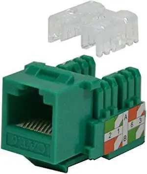 Keystone Jack Cat6 Green Network Ethernet 110 Punchdown 8P8C