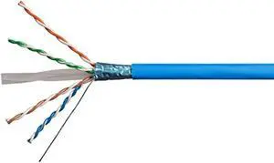 Monoprice Cat6 Ethernet Bulk Cable - Network Internet Cord - Solid, 550Mhz, STP, CMR, Pure Bare Copper Wire, 23AWG, No Logo, 1000ft, Blue