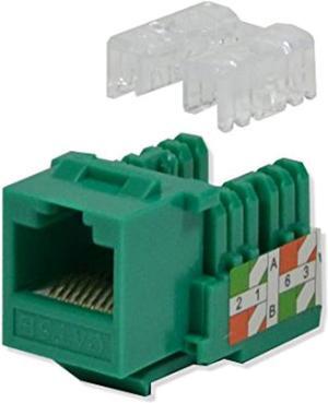 5 pack lot Keystone Jack Cat5e Green Network Ethernet 110 Punchdown 8P8C