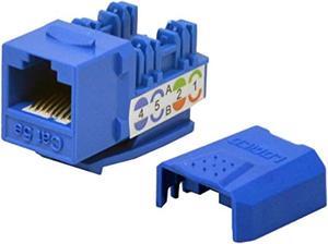 5 pack lot Keystone Jack Cat5e Blue Network Ethernet 110 Punchdown 8P8C