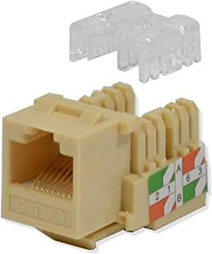 5 pack lot Keystone Jack Cat6 Ivory Network Ethernet 110 Punchdown 8P8C