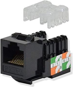 5 pack lot Keystone Jack Cat5e Black Network Ethernet 110 Punchdown 8P8C