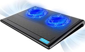 TECKNET Laptop Cooling Pad, Portable Ultra-Slim Quiet Laptop Notebook Cooler Cooling Pad Stand with 2 USB Powered Fans, Fits 12-16 Inches