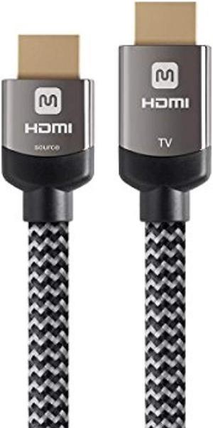 Monoprice HDMI Cable - 35 Feet - Gray | High Speed, Active Chipset, 4K@60Hz, 18Gbps, HDR, 26AWG, YUV 4:4:4, CL3 - Luxe Series