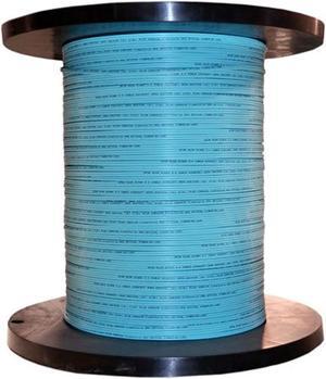 2 Fiber Indoor Distribution Fiber Optic Cable, Multimode 50/125 OM3, Plenum Rated, Aqua, Spool, 1000ft