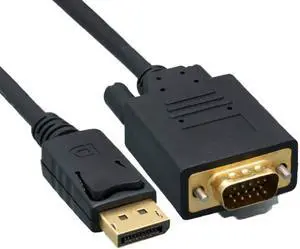 DisplayPort to VGA Video cable, DisplayPort Male to VGA Male, 10 foot