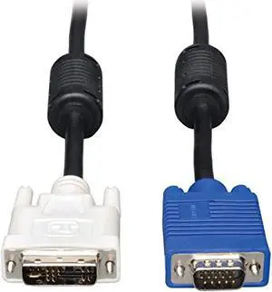 tripp lite display cable dvi to vga high resolution male monitor cable with rgb coax (dvi-a m to hd15 m), 6-ft (p556-006)