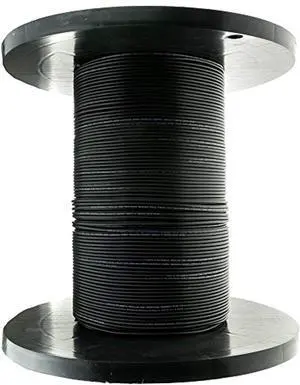 12 Fiber Indoor/Outdoor Fiber Optic Cable, Multimode, 62.5/125, Black, Riser Rated, Spool, 1000 foot