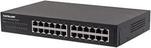 Intellinet 24-Port Gigabit Ethernet Switch, 24 x 10/100/1000 Mbps RJ45 Ports, IEEE 802.3az Energy Efficient Ethernet, Desktop, 19" Rackmount