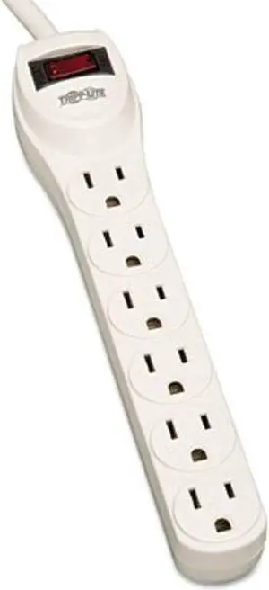 tripp-lite tlp602 protect it 6-outlet home computer surge protector, 2' cord, 180 joules