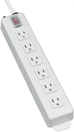tripp lite 6 outlet home & office power strip, 15ft cord with 5-15p plug (tlm615nc)