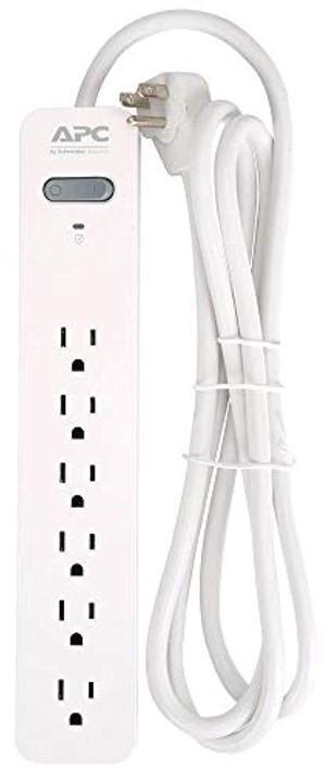 apc surgearrest 6-outlet surge protector w/ 6 ft. cord (white)