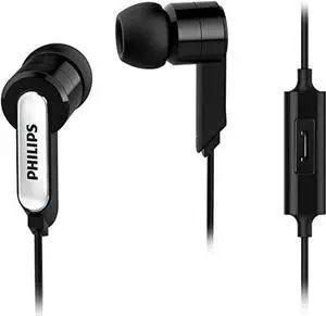 philips she1405bk in-ear headphone headset with mic she1405 black