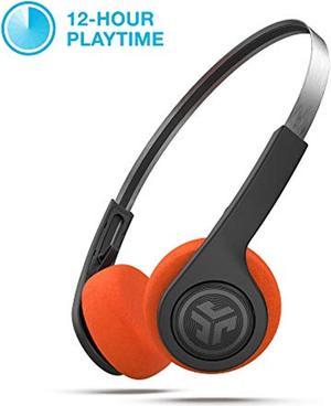 JLab Rewind Wireless Retro Headphones | Bluetooth 4.2 | 12 Hours Playtime | Custom EQ3 Sound | Music Controls | Noise Isolation | with Microphone | Throwback 80s 90s Design | Black