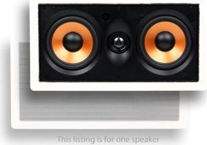 micca m-cs center channel in-wall speaker with dual 5.25 inch woofers and pivoting 1" silk dome tweeter (each, white)