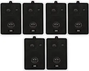 Acoustic Audio 251B Indoor Outdoor 3 Way Speakers 1200 Watt Black 3 Pair Pack 251B-3Pr