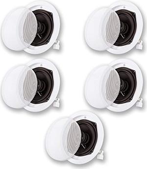 Acoustic Audio R191 In Ceiling / In Wall 5 Speaker Set 2 Way Home Theater Flush Mount