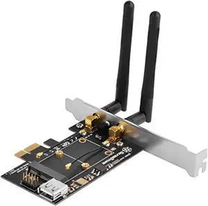 silverstone technology pcie wifi/bluetooth adapter with two dual band mimo antenna (requires additional wifi / bluetooth module