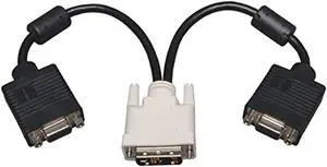 tripp lite p120-001-2 adapter/splitter cable - dvi-a m to (x2) hd15 f