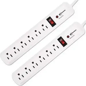 innovera 71653 surge protector, 6 outlets, 4ft cord, 540 joules, pack of 2 each