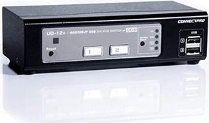 connectpro ud-12+kit, 2-port usb dvi kvm switch w/ ddm & multi-hotkey