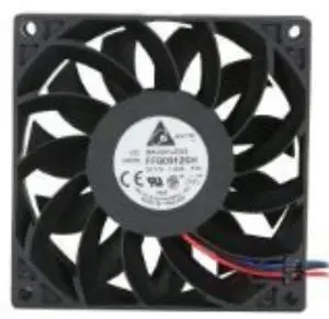 delta electronics ffb0912sh 92x92x25mm cooling fan, 90.02 cfm, 4100 rpm, 50 dba, 0.69 amp., 12vdc, 3pin tac connector