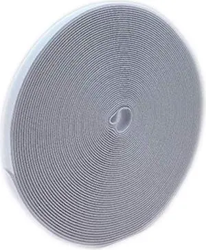 imbaprice white cable fastening tape - 0.75 inch one wrap hook & loop (75 feet) 25 yards long