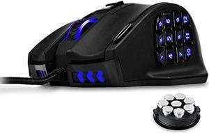 utechsmart venus gaming mouse rgb wired, 16400 dpi high precision laser programmable mmo computer gaming mice