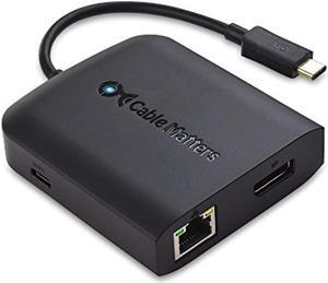 cable matters usb c multiport adapter (usb c dock with usb c to displayport 4k 60hz), 2x usb 2.0, fast ethernet, and 60w pd in