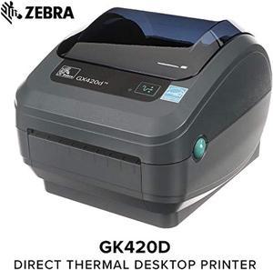 zebra - gx420d direct thermal desktop printer for labels, receipts, barcodes, tags, and wrist bands - print width of 4 in - usb