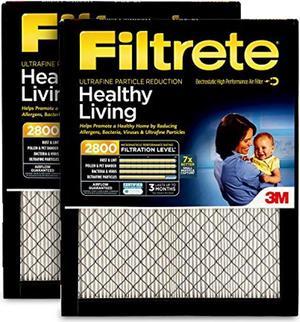 filtrete 16x25x1, ac furnace air filter, mpr 2800, healthy living ultrafine particle reduction, 2-pack