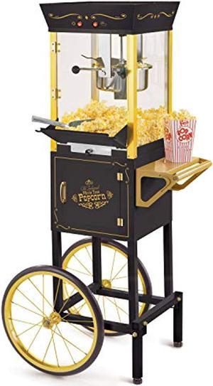 nostalgia ccp510bk vintage professional popcorn cart-new 8-ounce kettle-53 inches tall-black