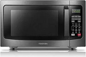 toshiba em131a5c-bs microwave oven with smart sensor, easy clean interior, eco mode and sound on/off, 1.2 cu.ft, 1100w, black s