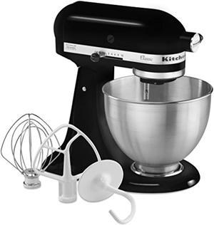 kitchenaid classic series 4.5 quart tilt-head stand mixer, onyx black (k45ssob)