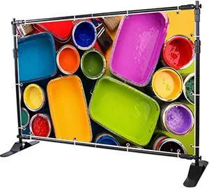 vevor 8'x 8' - 10' x 8' backdrop banner stand newest step and repeat for trade show wall exhibitor photo booth background adjus