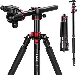zomei 75'' tripod,camera tripod for dslr,ball head tripod professional tripods 4 section horizontal tripod with 360 degree ball