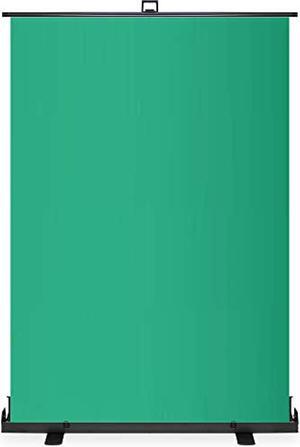 khomo gear jumbo size 55" x 82" green screen collapsible pull-up extra large streaming portable backdrop setup with auto-lockin