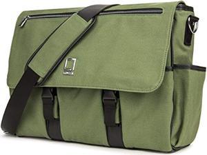 lencca lencammagrn professional canvas camera messenger bag with removable padded shoulder strap (forest green)