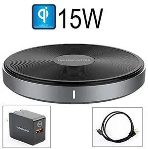 Techsmarter 15W Fast Charging Wireless Charger Pad, Qi Certified. Compatible with Apple iPhone 13, 12, 11, X, XR, XS, 8 Samsung Galaxy S21, S20, S10, S9, Note, LG V30, V35, V40, G7,G8 Techsmarter 15W Fast Charging Wireless Charger Pad, Qi Certified. Compatible with Apple iPhone 13, 12, 11, X, XR, XS, 8 Samsung Galaxy S21, S20, S10, S9, Note, LG V30, V35, V40, G7,G8