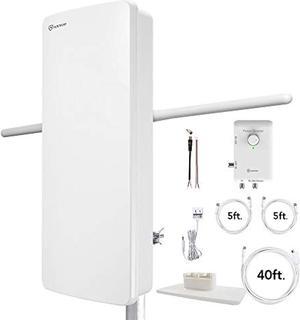 antop at-800sbs hdtvfm amplified antenna with noise-free 4g lte filter & smart boost system for dual connectivity, support tv a