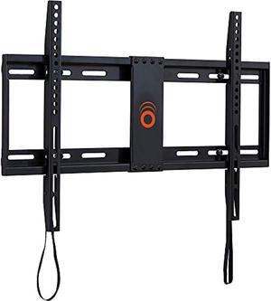echogear low profile fixed tv wall mount for tvs up to 80" - holds your tv only 1.25" from the wall - pull string locking syste