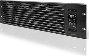 ac infinity cloudplate t9-n, rack mount fan panel 3u, intake airflow, for cooling av, home theater, network 19" racks