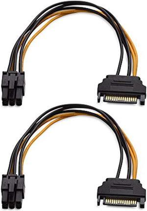 cable matters 2-pack 6 pin to sata power cable (sata to 6 pin pcie) - 8 inches