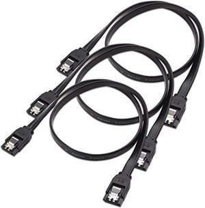 cable matters 3-pack straight sata iii 6.0 gbps sata cable (sata 3 cable) black - 24 inches