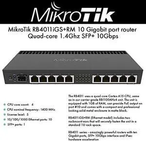 mikrotik rb4011 ethernet 10-port gigabit router (rb4011igs+rm)