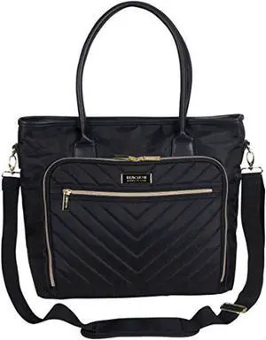 kenneth cole reaction twill with quilted chevron 15" laptop tote black one size