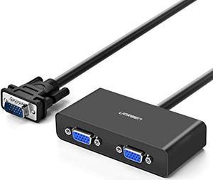 ugreen vga splitter 1 in 2 out monitor y cable one male to two female vga svga port with 1m cable support 1080p 60hz for laptop