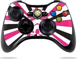 mightyskins skin compatible with microsoft xbox 360 controller  pink star rays  protective durable and unique vinyl decal w